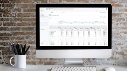 Computer screen with data charts