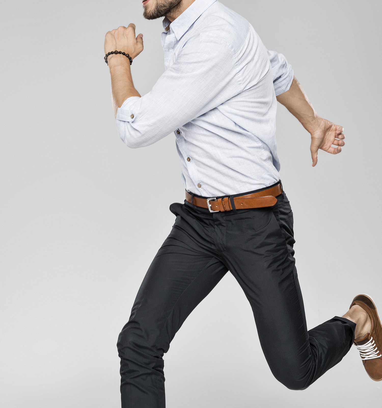 male model jumping posing