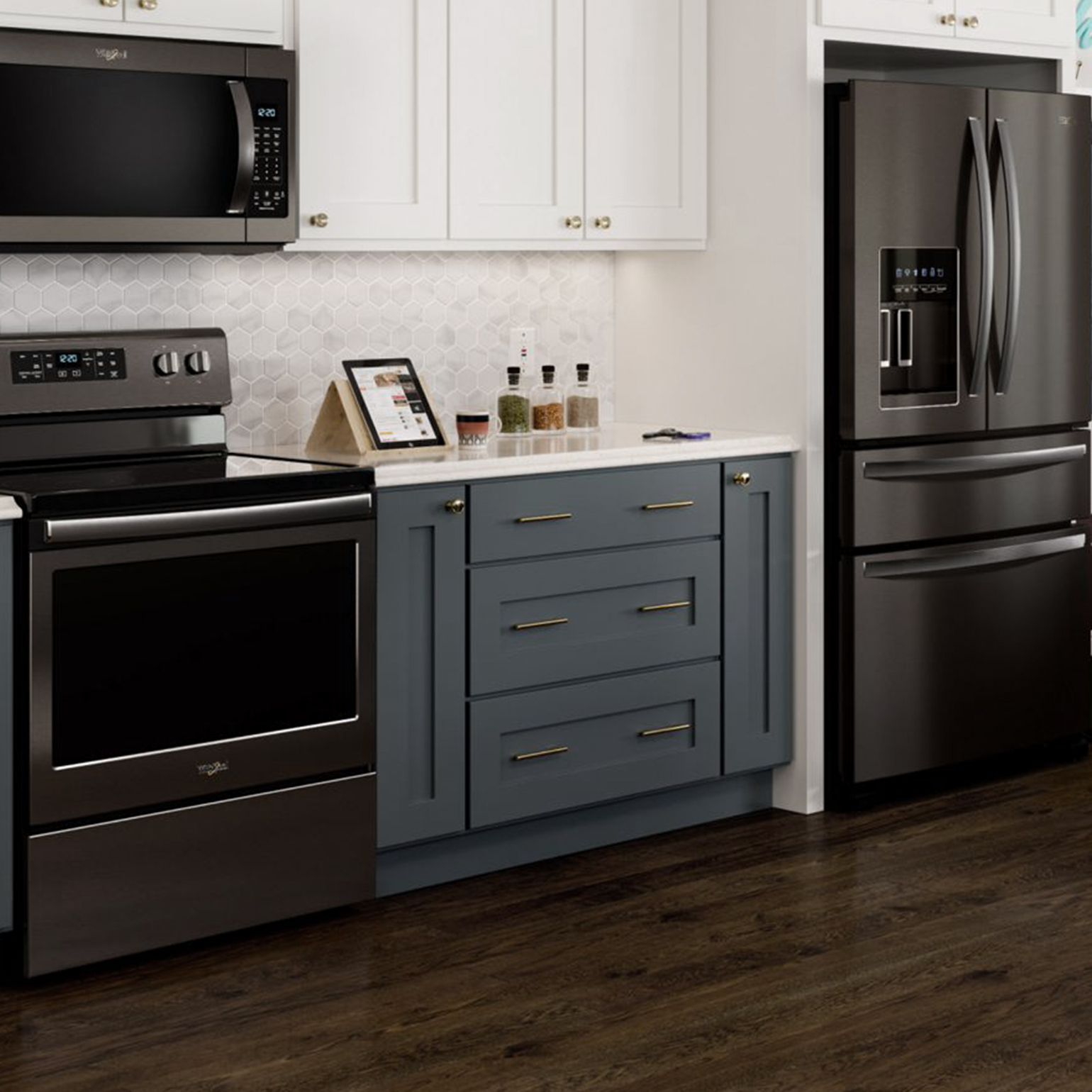 Whirlpool appliances in kitchen